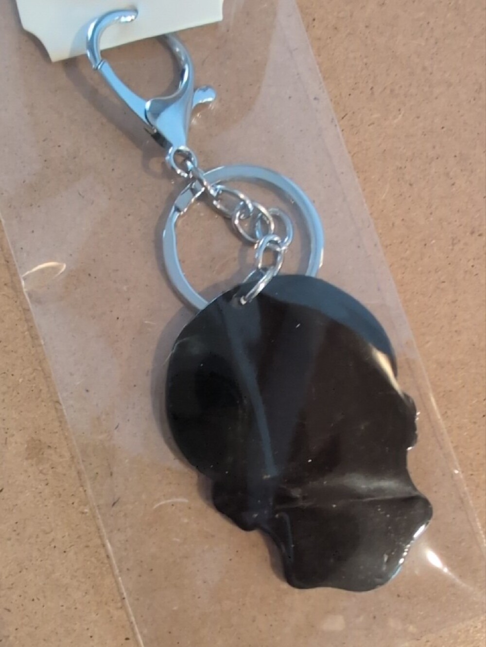 Colorful Sugar Skull Keychain - Floral Day of the Dead Design - Picture 2 of 3